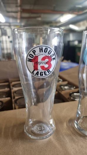 Rockshore and Hop House pint glasses
