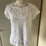 Cortefiel White Lace Blouse with Cami - Size M Image 2
