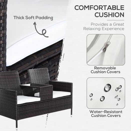 NEW SALE Rattan Chair Furniture Set W/ Middle Tea Table-Brown (FREE SHIPPING)