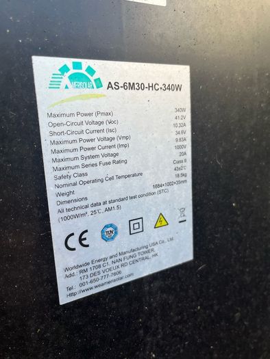 3 x 340 Watt Solar Panels