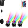 Pond Lights Mains Powered, RGB Underwater Spot Light Aquarium Lights with Remote Control IP68 Waterproof Multicolour Submersible Lights for Fish Tank Garden Yard Pool Fountain Pond MULTIPLE OPTIONS AVAILABLE (FREE PISTAGE) Image 2