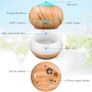 400ml Essential Oil Diffusers Ultrasonic Humidifier Portable Aromatherapy Diffuser with Cool Mist and 7 Colour Changing LED Lights Aroma Diffuser, Waterless Auto off Air Purifiers-Yellow Image 2