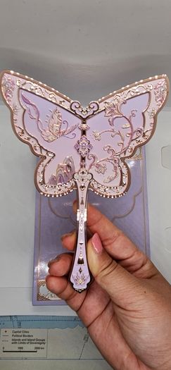 Flower Knows Butterfly Handheld Mirror in Purple
