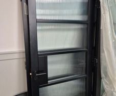 Black wooden door