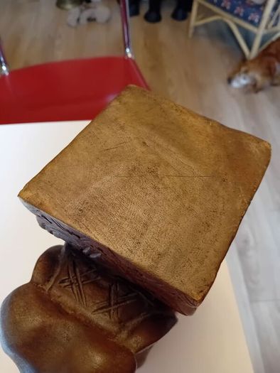 Vintage hardwood elephant plant stand