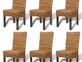 Dining Chairs 6 pcs Abaca and Solid Mango Wood