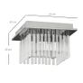 Modern Raindrop K9 Crystal Chandelier, Flush Mount Ceiling Light Fixture, Square Pendant Lamp, 4 G9 Bulbs Required, 32W x 20H cm, for Living Room, Bedroom, Study Room, Silver Image 2