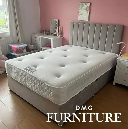 New 4'6" Double Divan Bed With Mattress