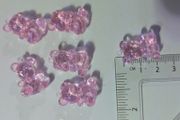 Pink bear-shaped craft beads - 6 pack