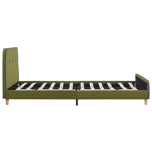 Bed Frame Green Fabric 120x190 cm
