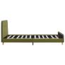 Bed Frame Green Fabric 120x190 cm Image 4