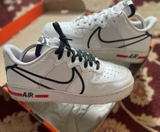 Nike Air Force 1 React White Black Red