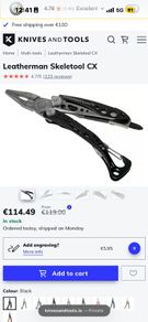 leatherman Skeletool cx fishing camping edc multitool