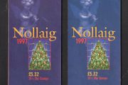 1997 Ireland Christmas Commemorative Stamp Booklet Mint Never Hinged (MNH) Pair with contrasting shade variation on cover.