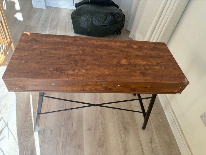 Wood and Metal desk in Walnut color