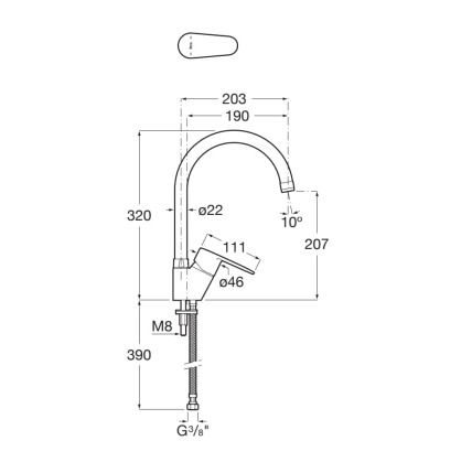 Roca Victoria Plus Single-Lever Kitchen Mixer Tap with Swivel Spout