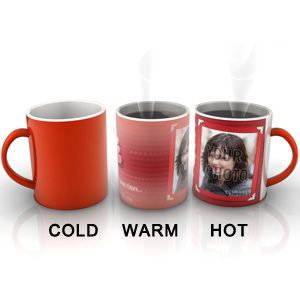 Personalised photo Colour Changing Red Mug with your photo or image in Red