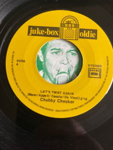 Chubby Checker. Let's twist again picture sleeve vinyl record single in vg+ condition