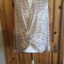 Gallery Ladies Biege and Gold Sequin Party Sparkle Top Uk 20 includes Postage Image 2