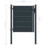 Fence Gate PVC and Steel 100x81 cm Anthracite Image 4