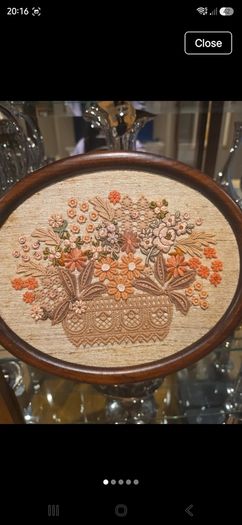 Vintage Handmade Lace Collage by Helga Westphal (West Germany)