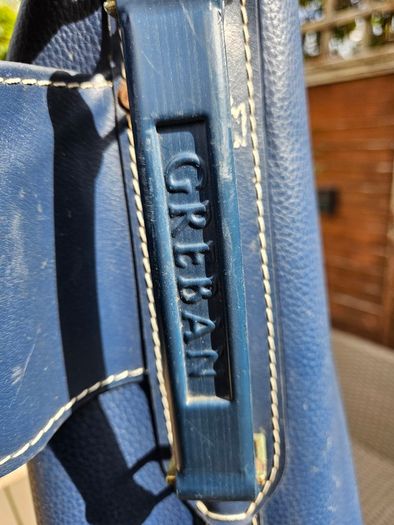 Vintage1930's Made in Scotland GREBAN Navy leather golf carry bag