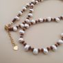 Natural Freshwater Pearl Necklace with Vintage Tiny Jasper Beads Image 9