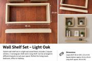 Set of 4 Floating Wall Shelves Light Oak Effect - Greystones