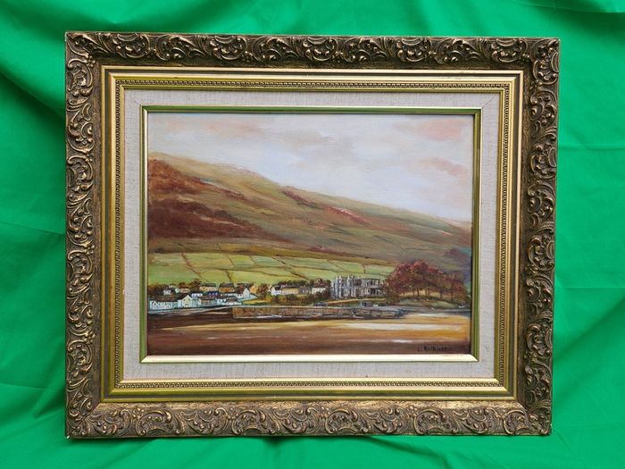 Beautiful Vintage Oil Painting "Carlingford Lough" (1991) by Dublin Artist L. Rothwell  Framed