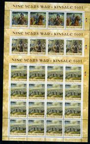 2001 Ireland Kinsale 1601 - Nine Years Wars (Irish Pikeman, English Cavalry, Spanish Pikeman & Kinsale) Stamp Sheetlet Plate 1B1B1B1B Mint Never Hinged (MNH).