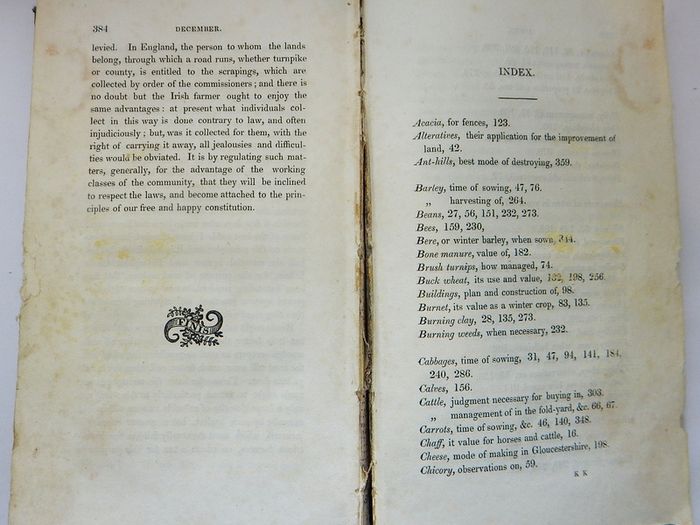 The Irish Farmers Calendar, Edward Burroughs, 1835