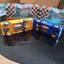 Scalextric slot cars. Yellow Sunbeam Tiger & Blue Triumph. Image 4
