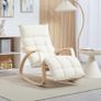 Upholstered Rocking Chair Relaxing Armchair with Armrests & Steel Frame for Living Room, Bedroom, Cream Image 8