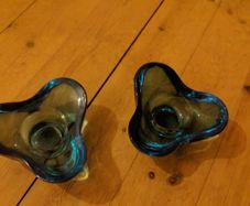 Villeroy & Boch blue glass tea light candle holders