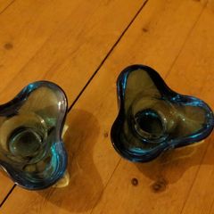 Villeroy & Boch blue glass tea light candle holders