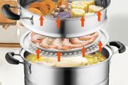 BRAND NEW 5 Layer Food Steamer 28cm 30cm Stainless Steel Stock Pot for Home Steaming Dumplings Vegetables Rice Cooking Steamed Dish