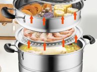 main image for ad BRAND NEW 5 Layer Food Steamer 28cm 30cm Stainless Steel Stock Pot for Home Steaming Dumplings Vegetables Rice Cooking Steamed Dish
