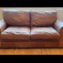 brown leather couches x 2 - will sell separately 650 each Image 2