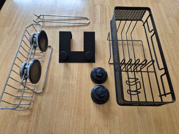 New + old bathroom accessories