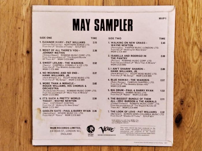 Very Rare. May Sampler. Mgm & Verve Records(not For Sale)copy.excellent Cond.