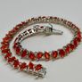Silver D'joy Crimson Fire Opal & White Zircon Linking Bracelet Image 7