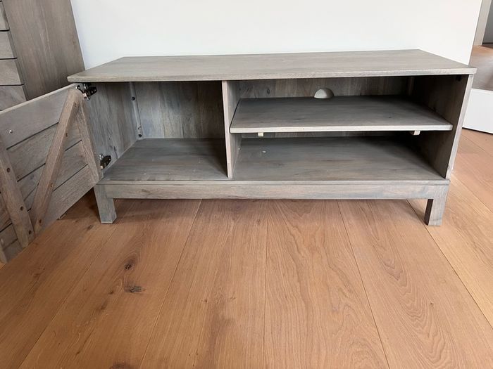 Grey Wood Furniture Set : side board, Nest of Tables and Shelving Unit