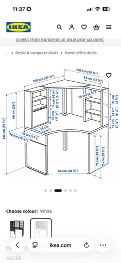 IKEA corner study desk