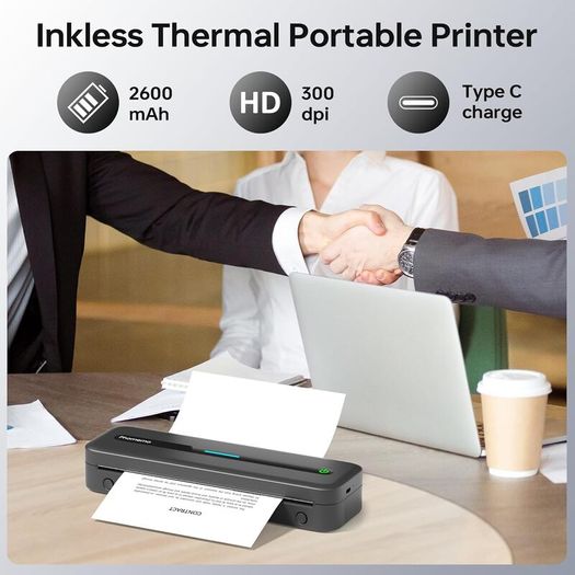 Thermal Printer Portable Mobile A4 Compact Bluetooth Phomemo M832 300dpi Label Sticker