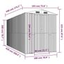 Garden Shed Anthracite 192x440x223 cm Galvanised Steel Image 6