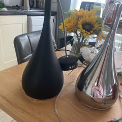 Firstlight Jasmin Chrome Teardrop Pendant Light x2
