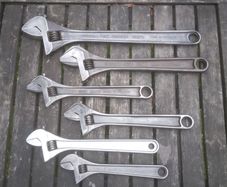 Six Vintage Bahco Britool Adjustable Spanners