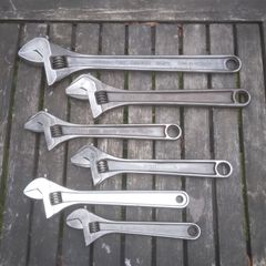 Six Vintage Bahco Britool Adjustable Spanners