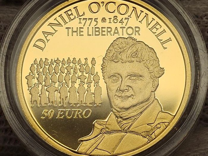Ireland 2025 Gold Proof 1/4oz Au Daniel O'Connell 50 Euro Coin 250 Anniversary in Original Holder with COA