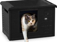 main image for ad Cat House For Indoor and Outdoor Use - Weatherproof and Portable - With XL Entrance (22 x 26 cm) - Dark Grey